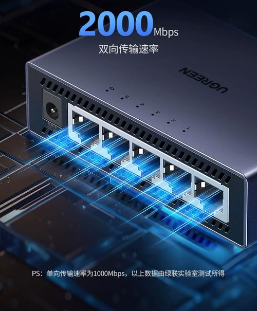 绿联5口千兆交换机1000m网络交换机多口宽带路由器扩展器网线分